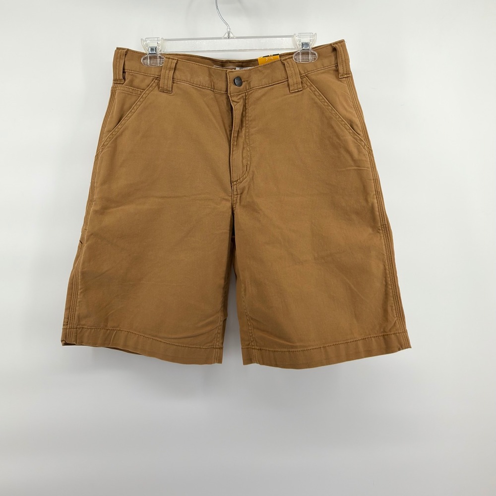 Carhartt Canvas Work Short Mens 32 Brown Rugged Flex Relaxed Fit BS2514-M